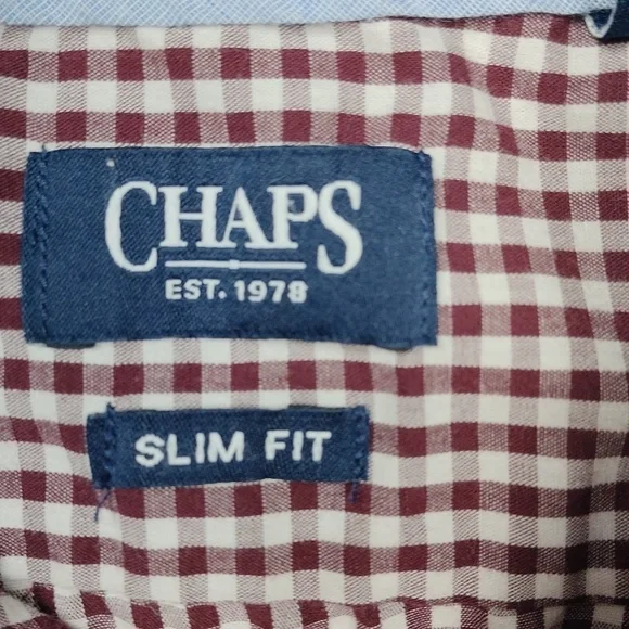 Chaps slim fit men's long sleeved button down shirt size medium - Picture 2 of 12